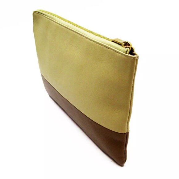 CELINE Clutch bag Cream x Brown leather - Picture 2 of 10